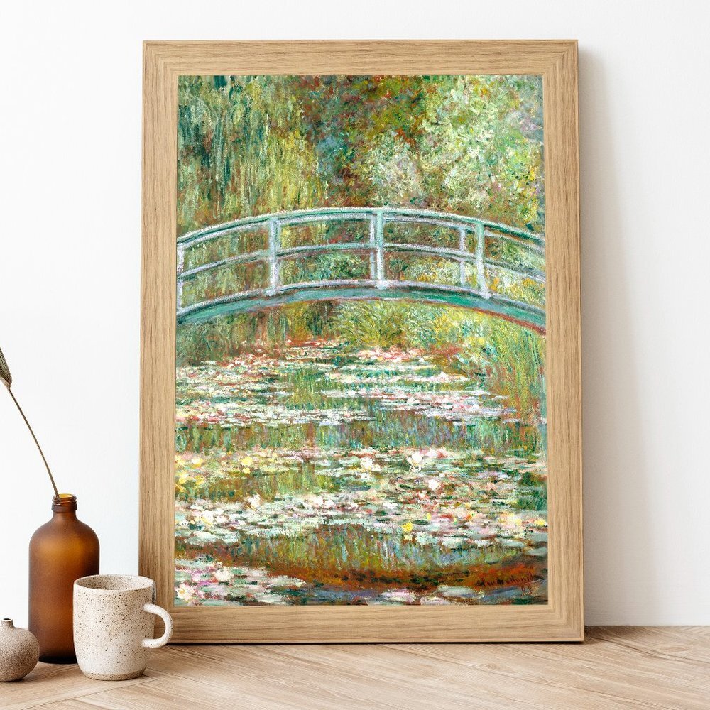 8.5x11" Bridge over pond Water lilies Claude Monet art print wall art painting